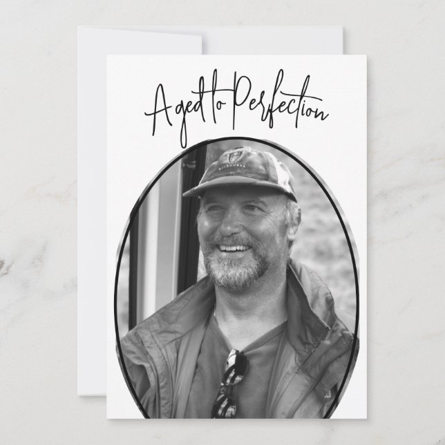 60. Geburtstag Male Modernes, stilvolles Foto Einladung (Rückseite)