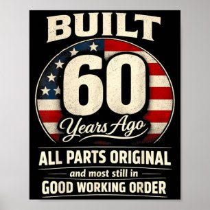 60. Geburtstag Mann Frau vor 60 Jahren erbaut Lust Poster