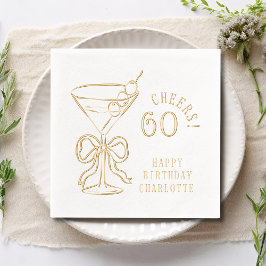 60. Geburtstag Martini Cheers Sechzig Personalisie Servietten Mit Folie