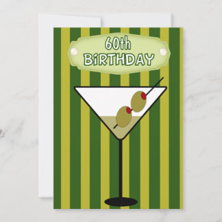 60. Geburtstag Martini-Party Einladung