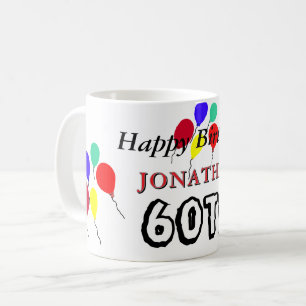 60. Geburtstag Meilenstein-Balloons Rot Grün Jedes Kaffeetasse