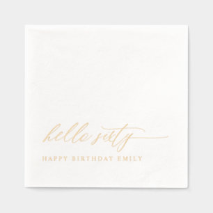 60. Geburtstag Modern Elegant Gold Hallo Sechzig Servietten Mit Folie