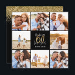 60. Geburtstag moderne Schwarz-Gold-Foto-Collage<br><div class="desc">50. Geburtstag moderne Schwarz-Gold Foto Collage Einladung. Modernes Skripttextdesign. Teil einer Sammlung.</div>