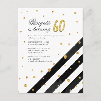 60. Geburtstag Modernes Typografisches Party Einladungspostkarte