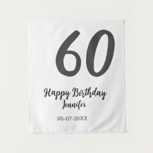60. Geburtstag Name Datum Jahr Schwarz Vorlage geh Wandteppich