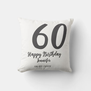 60. Geburtstag Name Datum Jahr schwarze Vorlage ge Kissen