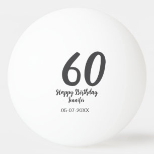 60. Geburtstag Name Datum Jahr schwarze Vorlage ge Tischtennisball