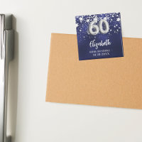 60. Geburtstag navy blauen Sterne Silber