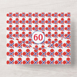 60. Geburtstag Norwegische Herzflagge rot All In One Einladung