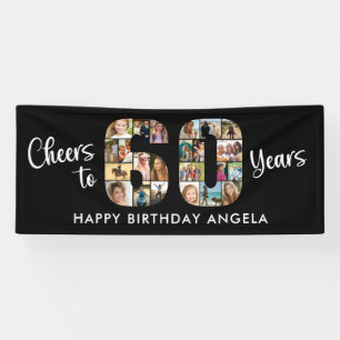 60. Geburtstag Nummer 60 Fotocollage Cheers Banner