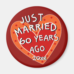 60. Geburtstag oder ein beliebiges Whimsical Heart Magnet