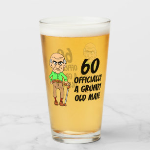 60. Geburtstag Offiziell glühendes Altenglas Glas