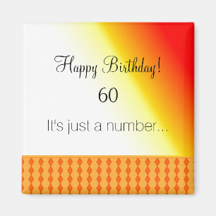 60. Geburtstag Orange Muster Magnet