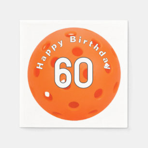 60. Geburtstag Orange Pickleball Serviette