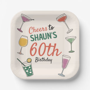 60. Geburtstag Party Cocktail-Abend Paper Napkin Pappteller