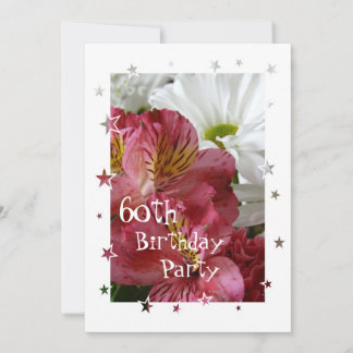 60. Geburtstag Party-Floral/Alter anpassen Einladung