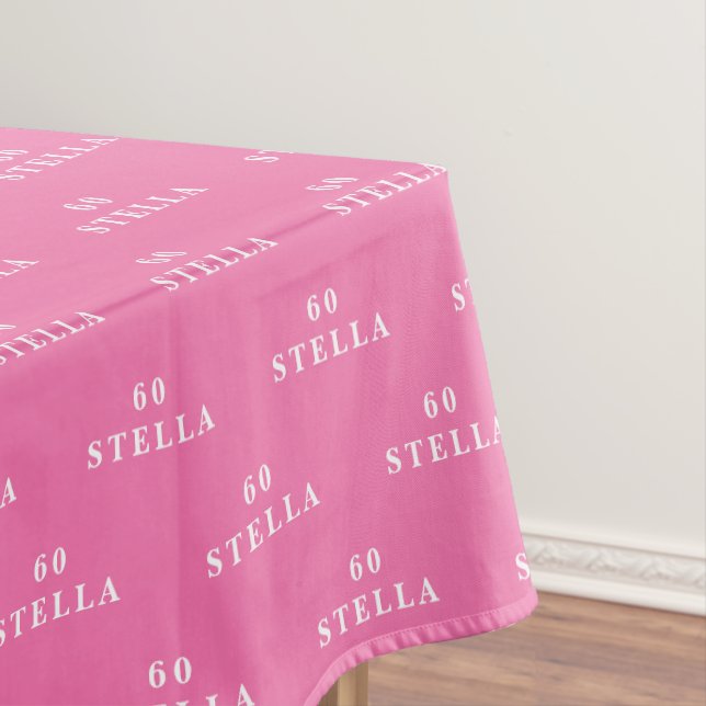 60. Geburtstag Party Name Rosa Modernes Muster Tischdecke (Beispiel)