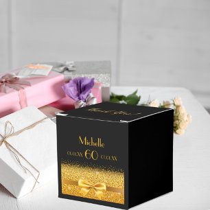 60. Geburtstag Party schwarzes Gold Vielen Dank Geschenkschachtel