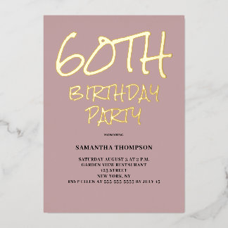 60. Geburtstag Pink Party Foil Einladung