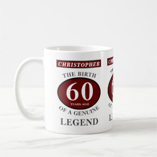 60. Geburtstag Red Genuine Legend Ihren Namen hinz Kaffeetasse