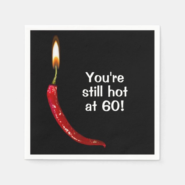 60. Geburtstag Red Hot Pepper Napkins Serviette (Vorderseite)