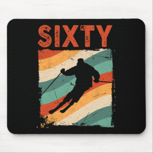 60. Geburtstag Retro Skifahren 60 Jahre alt Männer Mousepad