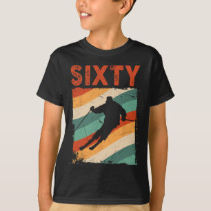 60. Geburtstag Retro Skifahren 60 Jahre alt Männer T-Shirt