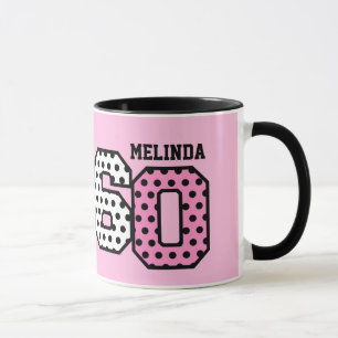 60. Geburtstag ROSA POLKA-PUNKTE individueller Tasse