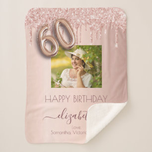 60. Geburtstag Rose Gold rosa Tropfen Foto Sherpadecke