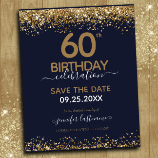 60. Geburtstag Save the Date Einladung
