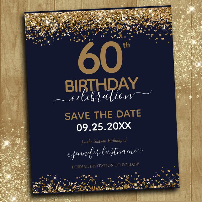 60. Geburtstag Save the Date Einladung (Von Creator hochgeladen)