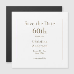 60. Geburtstag Save-the-Date-Karte Magneteinladung