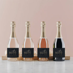 60. Geburtstag Schwarz-Gold-Drehbuch modern minima