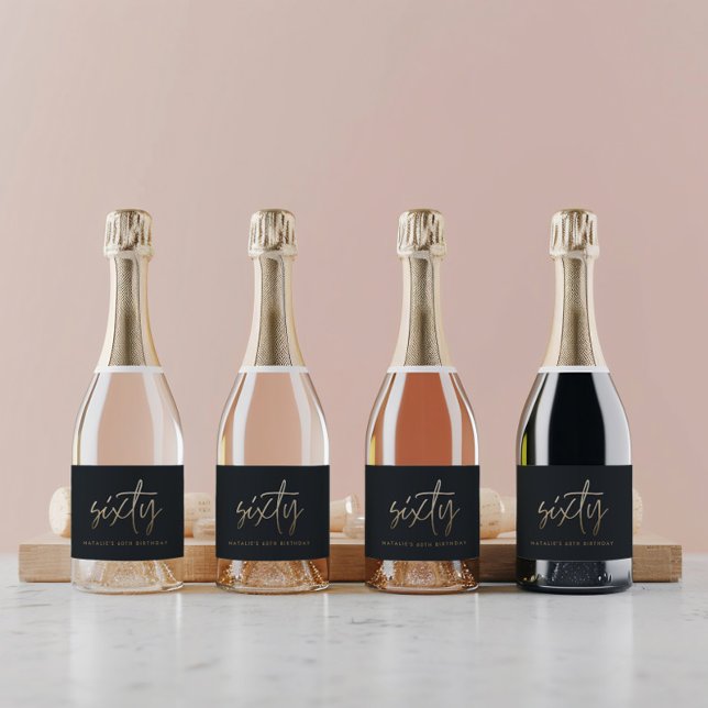 60. Geburtstag Schwarz-Gold-Drehbuch modern minima (Von Creator hochgeladen)