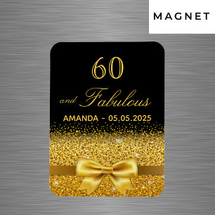 60. Geburtstag schwarz gold elegant Termin vormerk Magnet