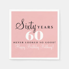 60. Geburtstag Schwarz Serviette