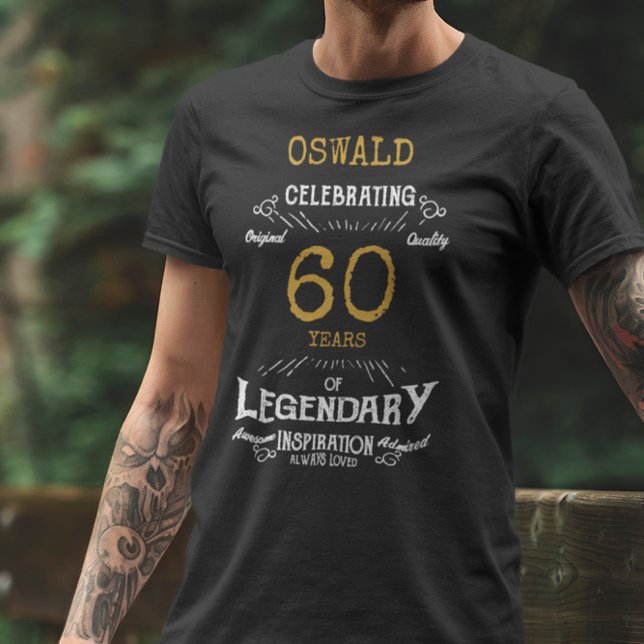 60. Geburtstag Schwarz-weiße Goldmünzen T-Shirt (Von Creator hochgeladen)
