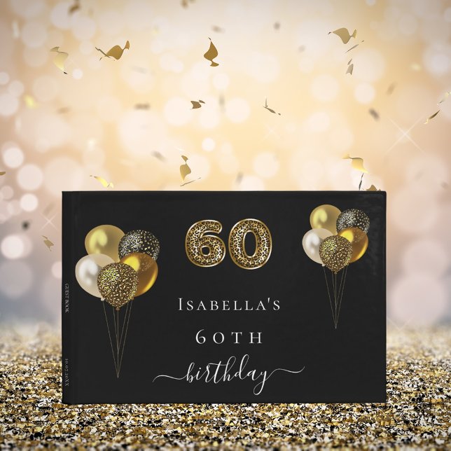 60. Geburtstag schwarzer Goldleoparden Geburtstag Gästebuch (Von Creator hochgeladen)