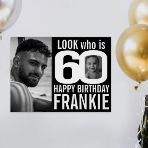 60. Geburtstag schwarzes Aussehen 60 benutzerdefin Poster
