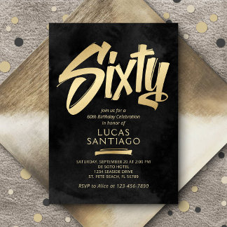 60. Geburtstag Schwarzes Gold Einladung