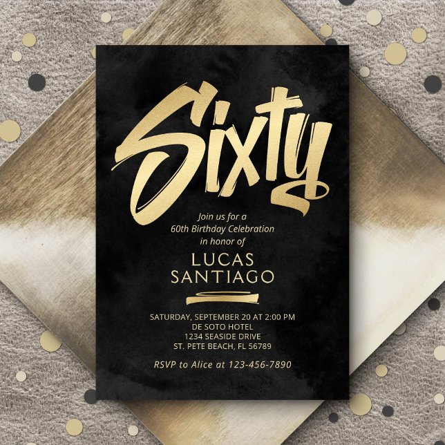 60. Geburtstag Schwarzes Gold Einladung (Von Creator hochgeladen)