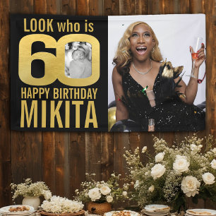 60. Geburtstag schwarzes Gold sehen jetzt 60 Foto Banner