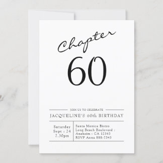 60. Geburtstag, Script 60 Party Einladung