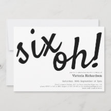 60. Geburtstag Sechs Oh! Minimalistisch Schwarz-we