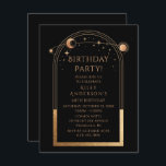 60. Geburtstag sechzig Celestial Black Gold Astron Einladung<br><div class="desc">60. Geburtstag Sixty Celestial Mystical Black Gold Sun Moon Astronomie Einladungen Einladungen bietet Gold Sonne,  Mond und Sterne mit einem goldenen Rahmen auf einem schwarzen Hintergrund. Im Inneren finden Sie Ihre persönlichen Informationen zur Geburtstagseinladung. Entworfen für Sie von Evco Studio. Anzeigen der koordinierenden Auflistung unter www.zazzle.com/store/evcostudio</div>
