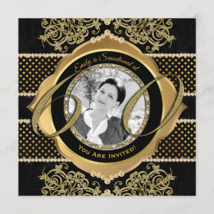 60. Geburtstag Sechzigste Gold Diamond Foto Rahmen Einladung