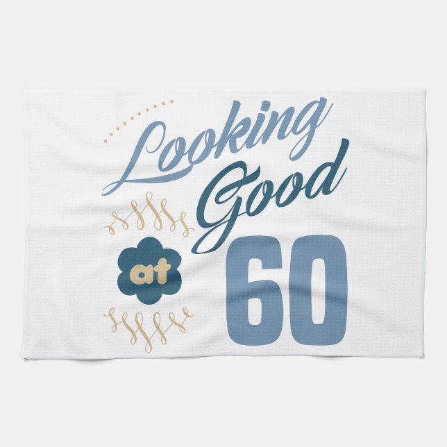 60. Geburtstag sieht gut aus Geschirrtuch (Horizontal)