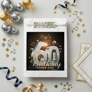 60. Geburtstag Silber Disco Kugel Musik Thema Part Geschenktütchen