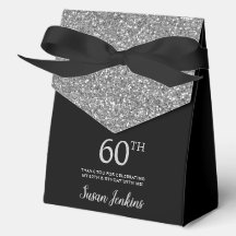 60. Geburtstag Silber Glitter Danke