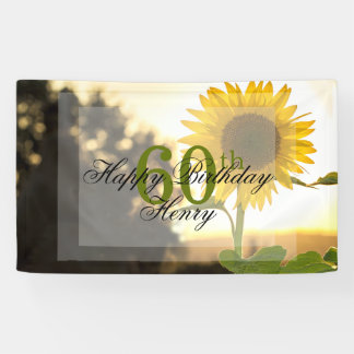 60. Geburtstag Sonnenblume Banner